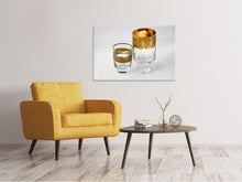 Load image into Gallery viewer, Canvas print Glasses with gold
