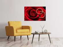 Load image into Gallery viewer, Canvas print Wedding rings on the rose
