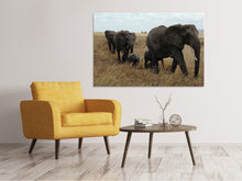 Load image into Gallery viewer, Canvas print Elephant family

