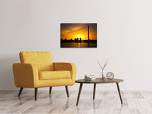 Load image into Gallery viewer, Canvas print Skyline Dusseldorf at sunset
