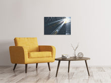 Load image into Gallery viewer, Canvas print Helicopter over skyscraper
