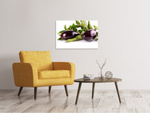 Load image into Gallery viewer, Canvas print Fresh eggplants
