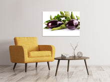 Load image into Gallery viewer, Canvas print Fresh eggplants
