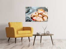 Load image into Gallery viewer, Canvas print A bowl of macarons
