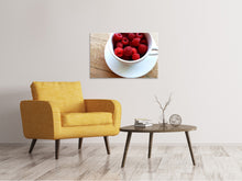 Load image into Gallery viewer, Canvas print A cup of raspberries
