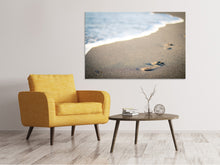 Load image into Gallery viewer, Canvas print Footprints in the sand on the beach

