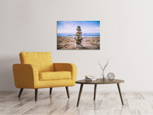 Load image into Gallery viewer, Canvas print Stone pile on the beach
