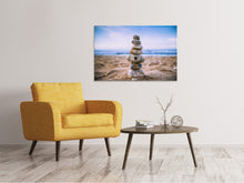 Load image into Gallery viewer, Canvas print Stone pile on the beach

