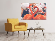 Load image into Gallery viewer, Canvas print Colorful flamingos

