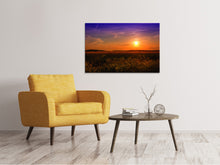 Load image into Gallery viewer, Canvas print Sunset at the flower field
