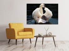 Load image into Gallery viewer, Canvas print Mom and baby swan
