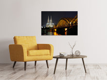 Load image into Gallery viewer, Canvas print At night in Cologne
