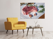 Load image into Gallery viewer, Canvas print Raw veal cutlet

