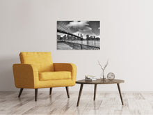 Load image into Gallery viewer, Canvas print Skyline Black And White Photography Brooklyn Bridge NY
