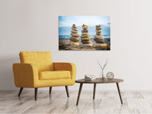 Load image into Gallery viewer, Canvas print Three Stone Stacks
