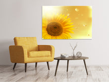 Load image into Gallery viewer, Canvas print Sunflower in Morning dew
