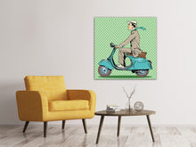 Load image into Gallery viewer, Canvas print Pop Art Vespa Driver
