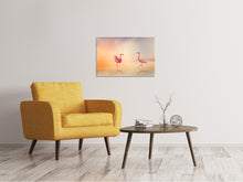 Load image into Gallery viewer, Canvas print Romantic Flamingos
