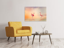 Load image into Gallery viewer, Canvas print Romantic Flamingos
