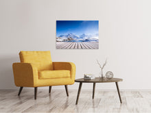 Load image into Gallery viewer, Canvas print Sundeck At The Swiss Mountain Lake
