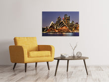 Load image into Gallery viewer, Canvas print Skyline With The Boat In Front Of Sydney
