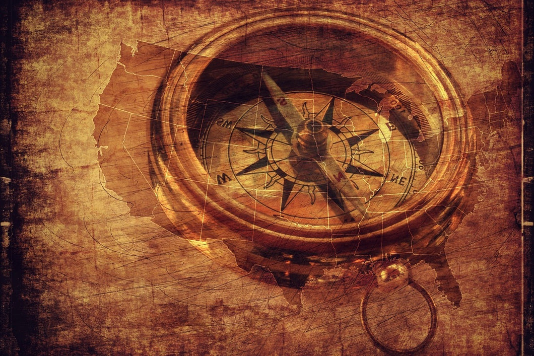 Photo Wallpaper Antique compass XL