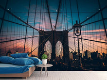 Load image into Gallery viewer, Photo Wallpaper Brooklyn Bridge in the evening light
