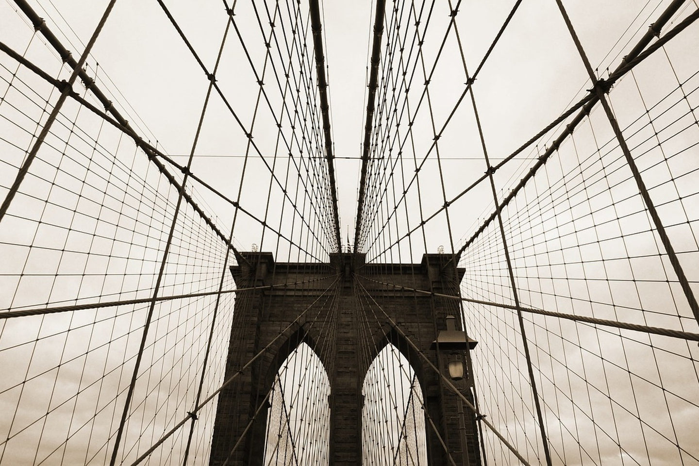 Photo Wallpaper Brooklyn Bridge with clouds