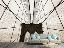 Load image into Gallery viewer, Photo Wallpaper Brooklyn Bridge with clouds
