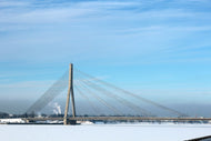 Photo Wallpaper Bridge in the snow