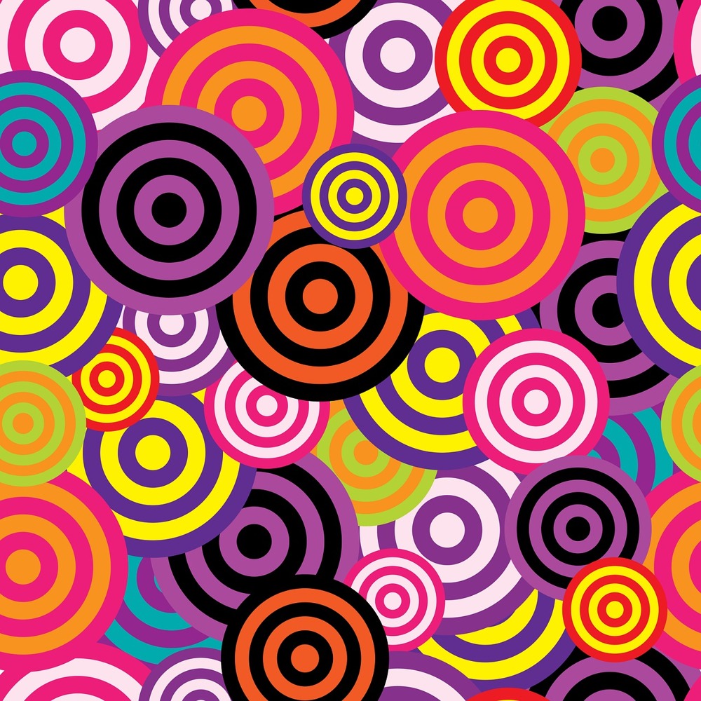 Photo Wallpaper Colorful retro circles