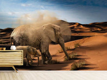Load image into Gallery viewer, Photo Wallpaper Elephants in the desert
