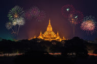 Photo Wallpaper Fireworks at the temple