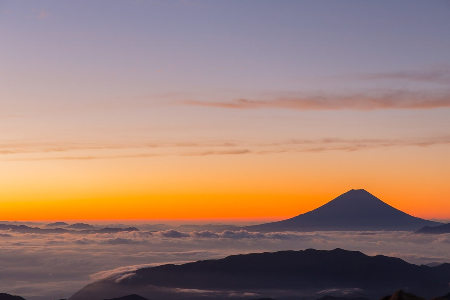 Photo Wallpaper Mount Fuji at sunset