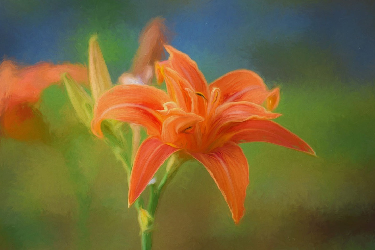 Photo Wallpaper Painting of a lily