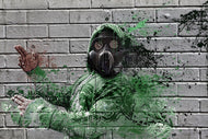 Photo Wallpaper Graffiti gas mask