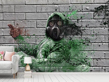 Load image into Gallery viewer, Photo Wallpaper Graffiti gas mask
