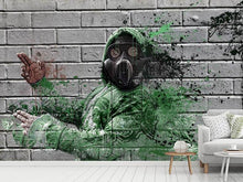 Load image into Gallery viewer, Photo Wallpaper Graffiti gas mask
