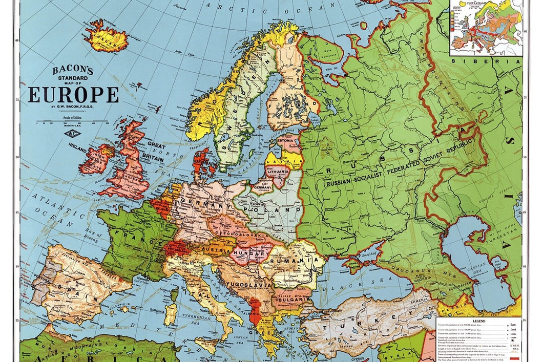 Photo Wallpaper Map Europe