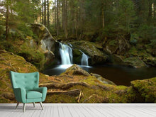 Load image into Gallery viewer, Photo Wallpaper Small waterfall in the forest
