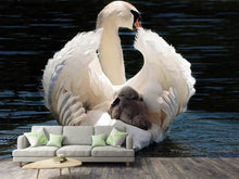 Load image into Gallery viewer, Photo Wallpaper Mom and baby swan
