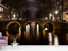 Load image into Gallery viewer, Photo Wallpaper At night in Amsterdam
