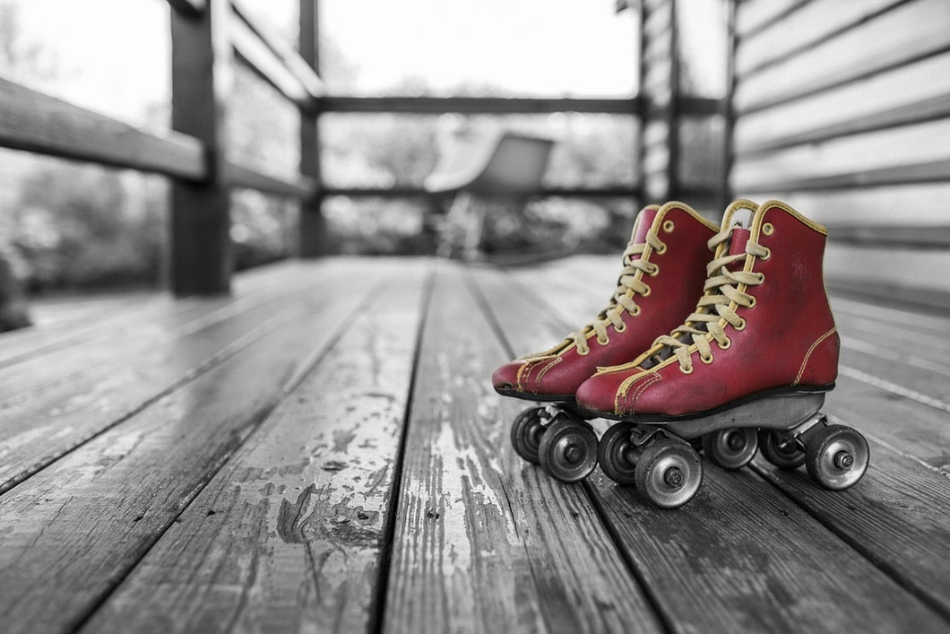 Photo Wallpaper Retro roller skates