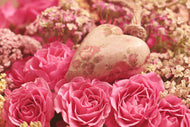 Photo Wallpaper Romantic roses with heart