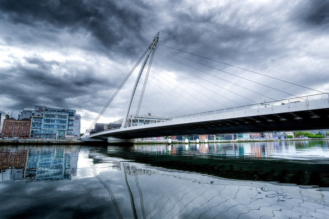 Photo Wallpaper Samuel Beckett Bridge with clouds
