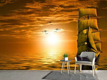 Load image into Gallery viewer, Photo Wallpaper Sailing ship in the sunset
