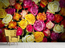 Load image into Gallery viewer, Photo Wallpaper Many colorful rose petals
