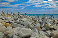 Photo Wallpaper Many stacks of stones