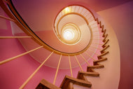 Photo Wallpaper Spiral staircase in pink