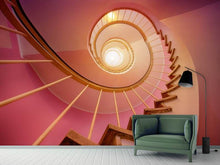 Load image into Gallery viewer, Photo Wallpaper Spiral staircase in pink

